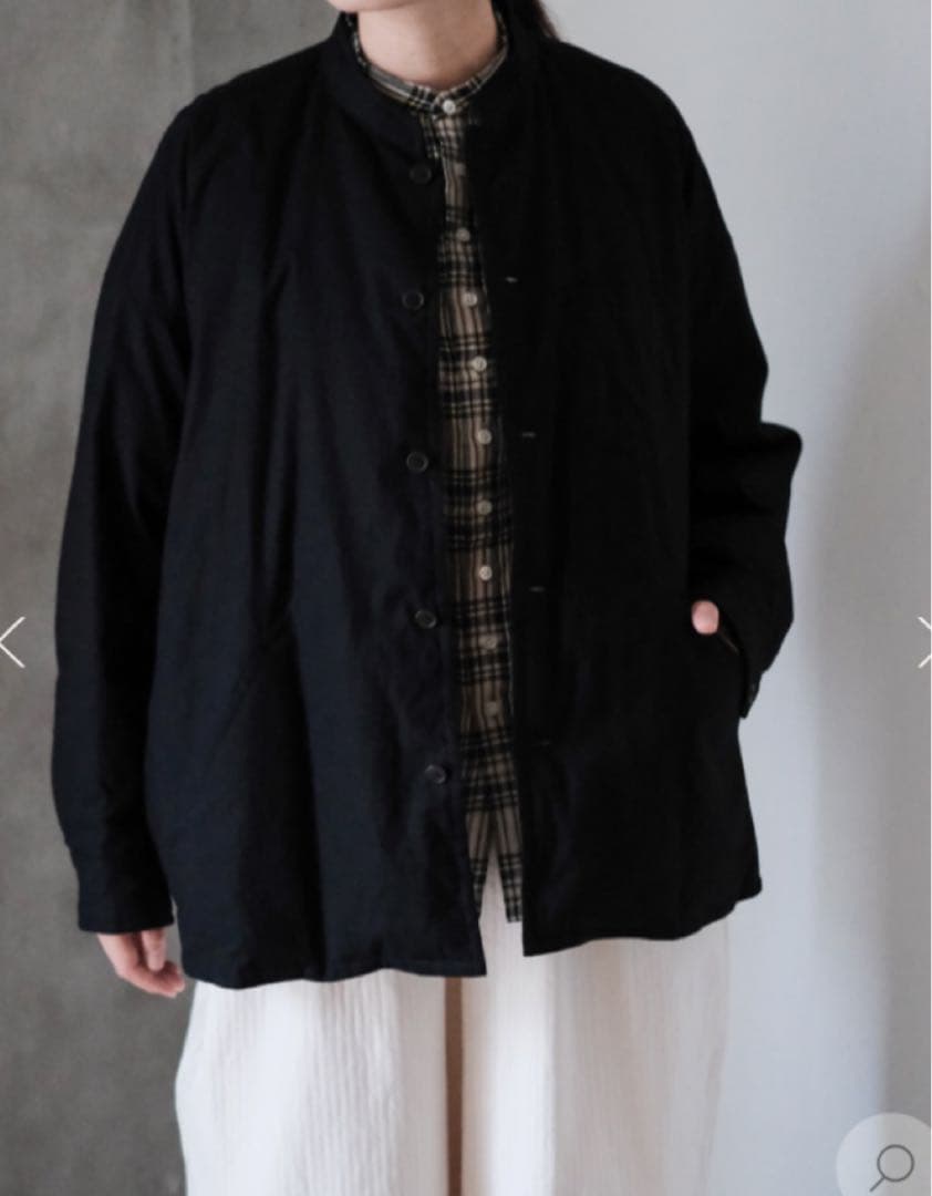 値下げ　ゴーシュ　ダウンシャツ スタンドカラー col.Black