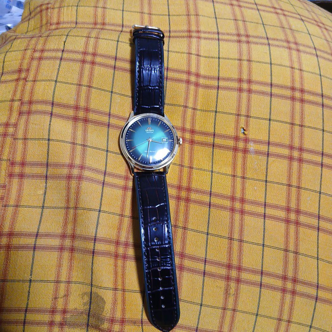 ORIENT グリーン文字盤 アナログ時計　さらに値下げしました。