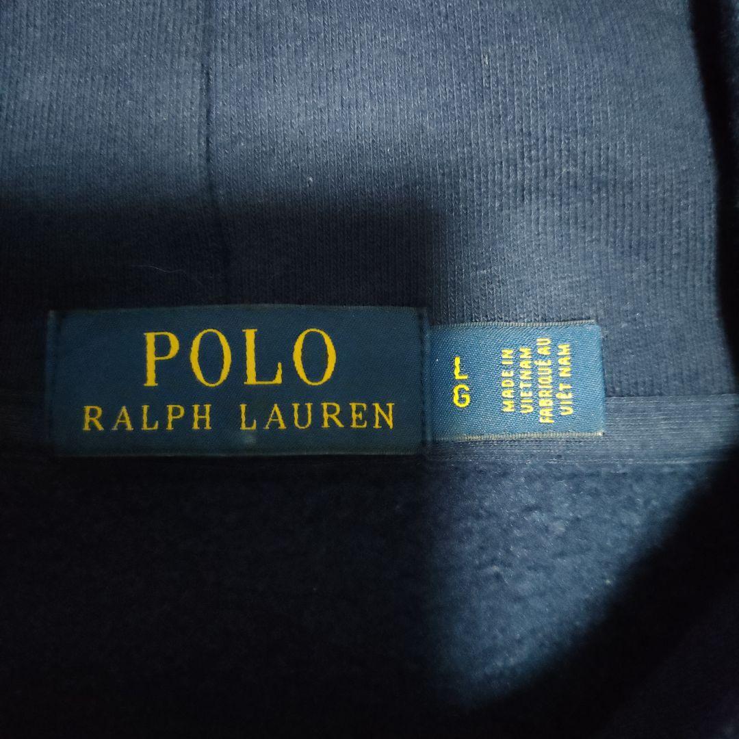 ポロ　ラルフローレン　ビッグポニー　パーカー　ネイビー　フーディー　L