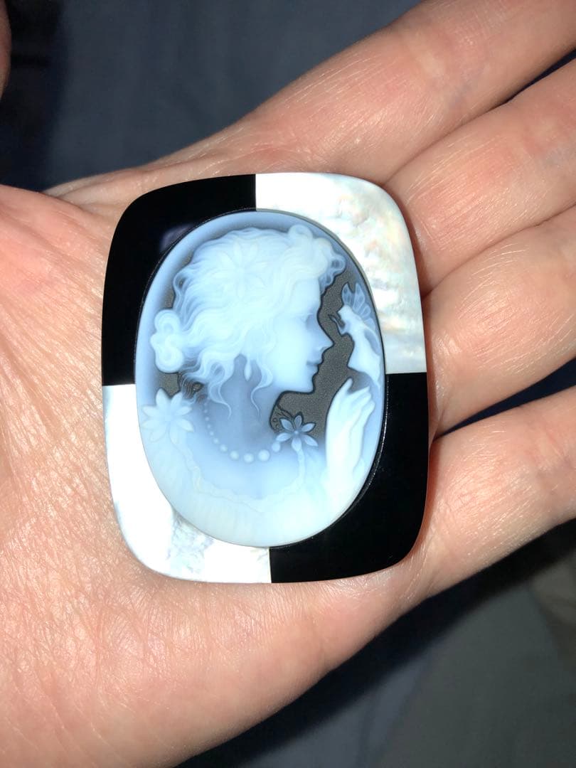 K18枠K14針　ブローチ兼ペンダントトップ