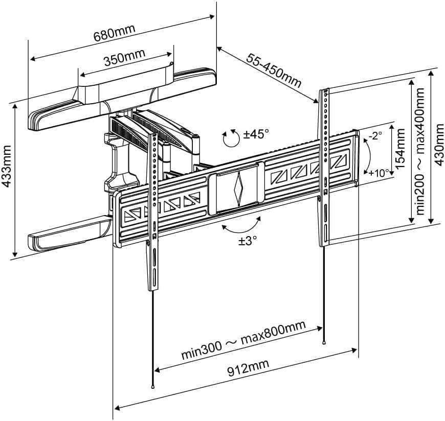 リ*オ様 テレビ壁掛金具 55～90型VA426 Lサイズ ブラック