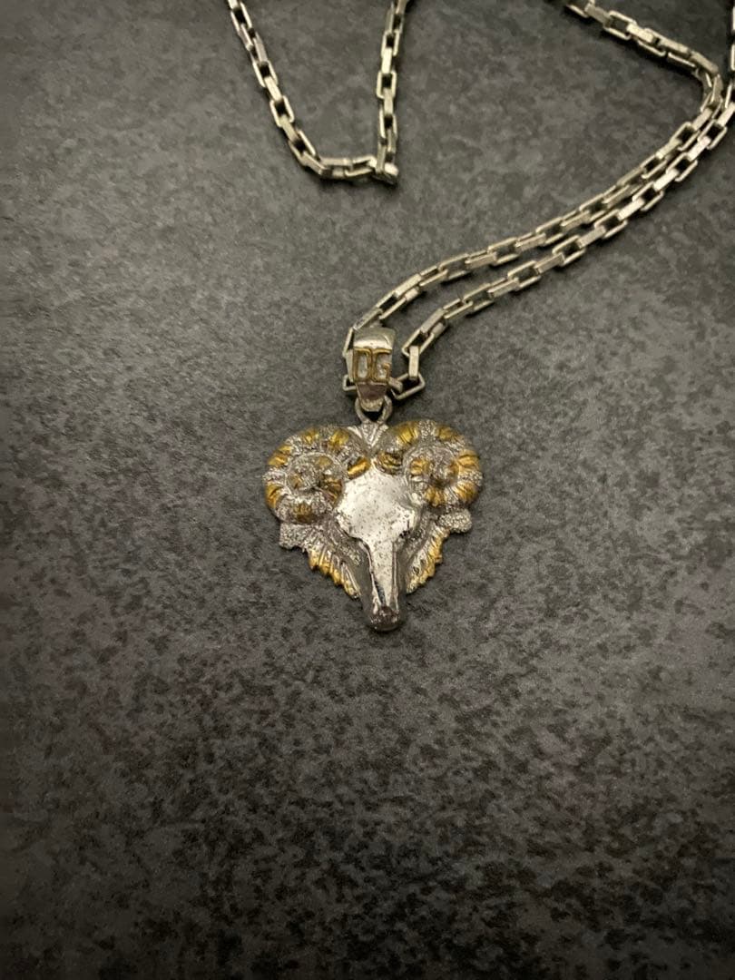 【D&G】ドルガバ 羊モチーフ ネックレス シルバー×ゴールド