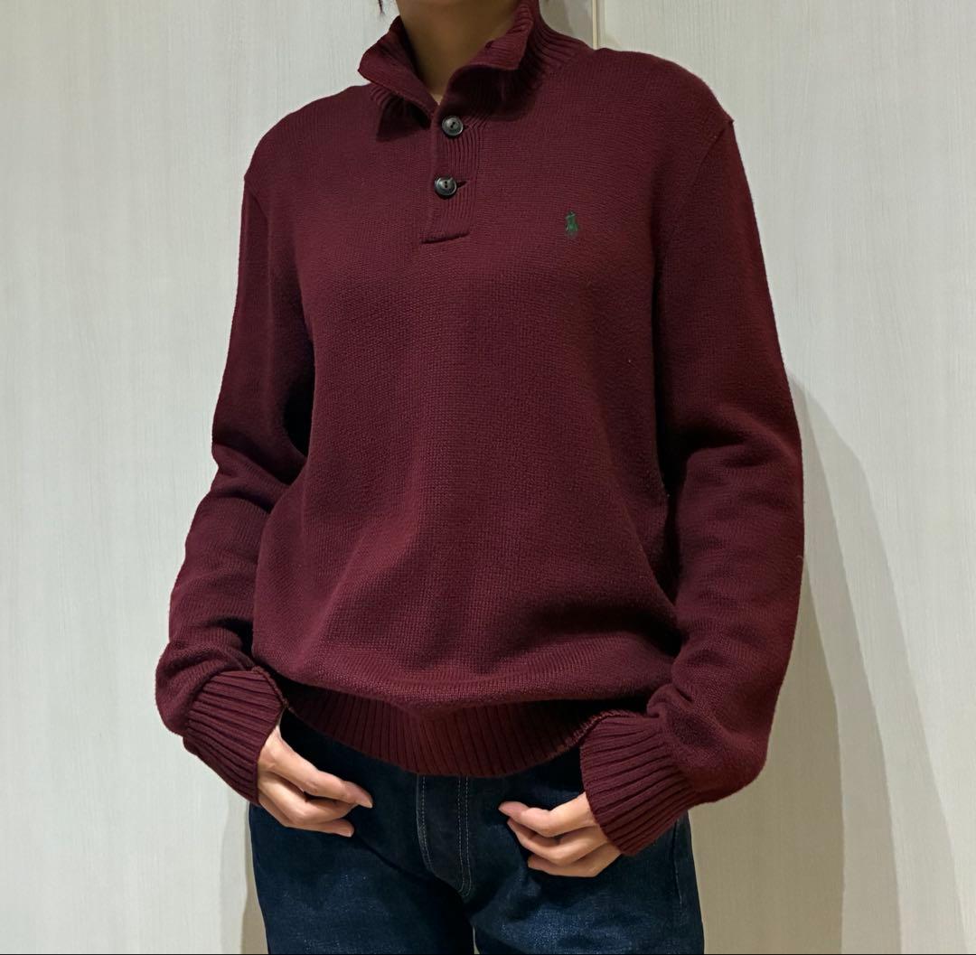 美品! 90’s Ralph Lauren コットンニット ハーフジップ