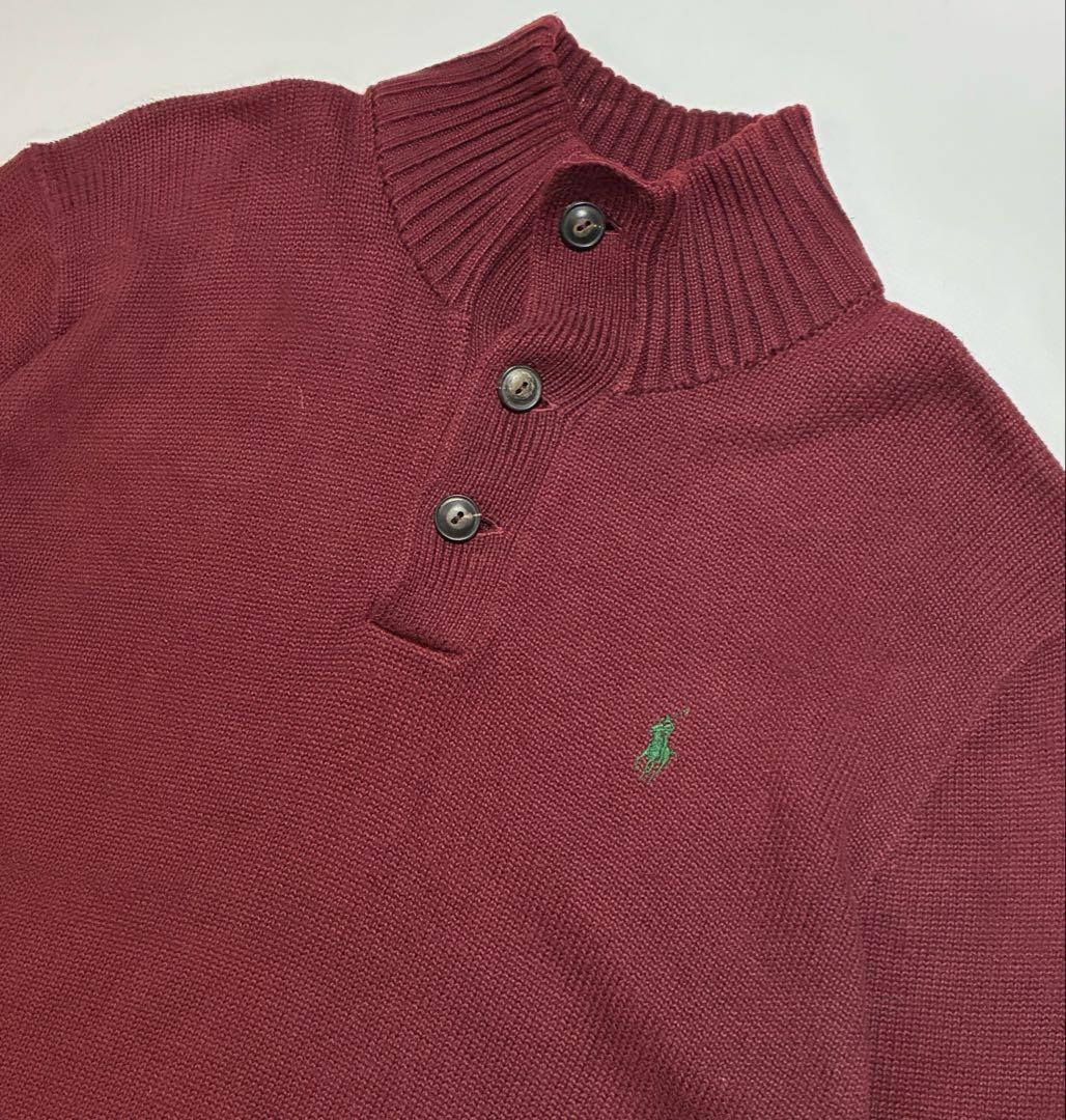 美品! 90’s Ralph Lauren コットンニット ハーフジップ