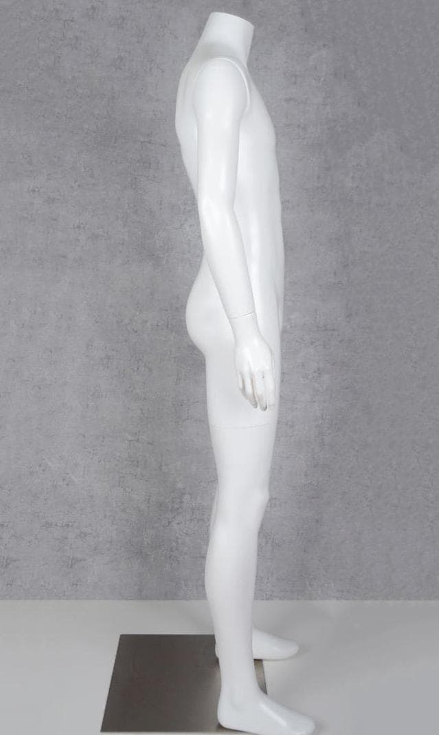 メンズ ヘッドレスマネキン 白 男性 樹脂製 軽量 細マッチョ ボディ 紳士全身