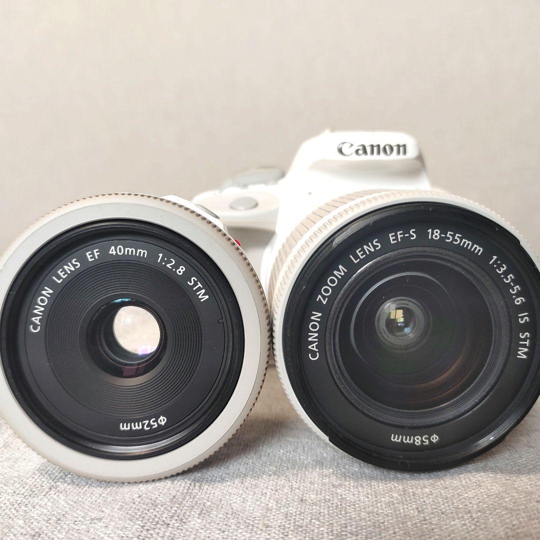 Canon EOS Kiss X7 ホワイト Wレンズ付き 軽量 カメラ女子