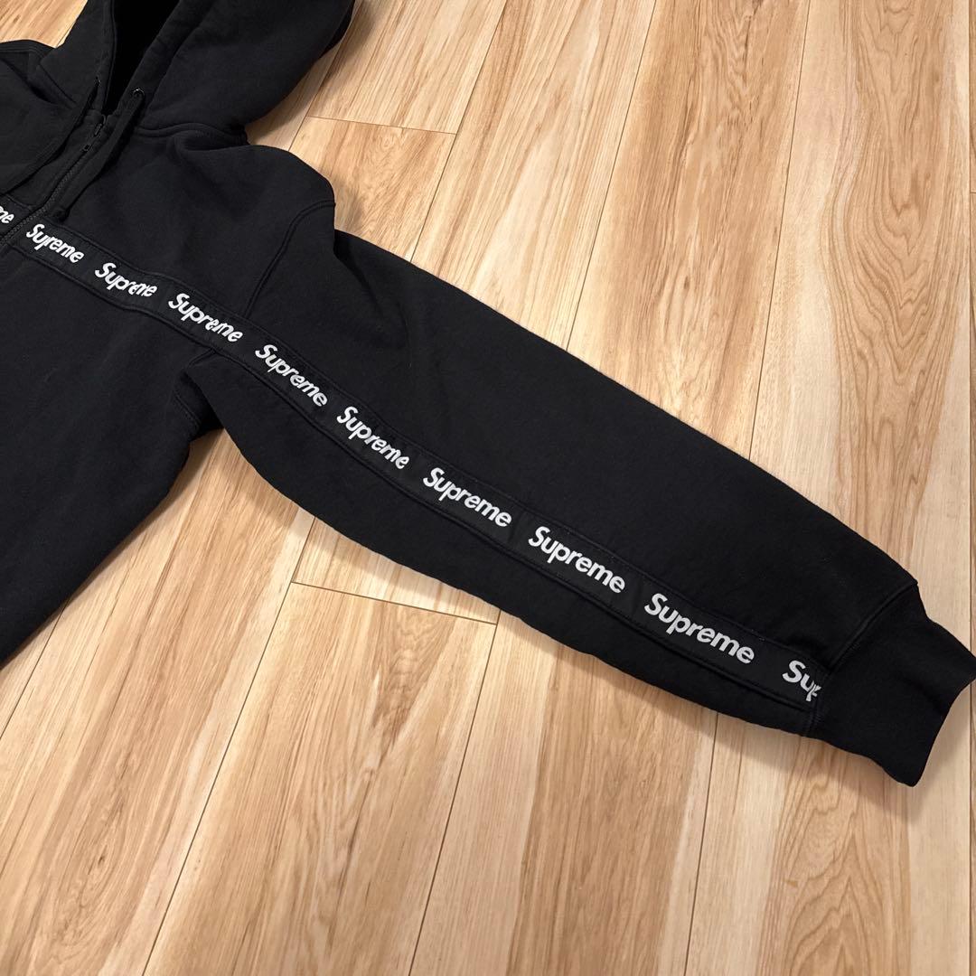 シュプリーム パーカー フーディー L リボン 黒