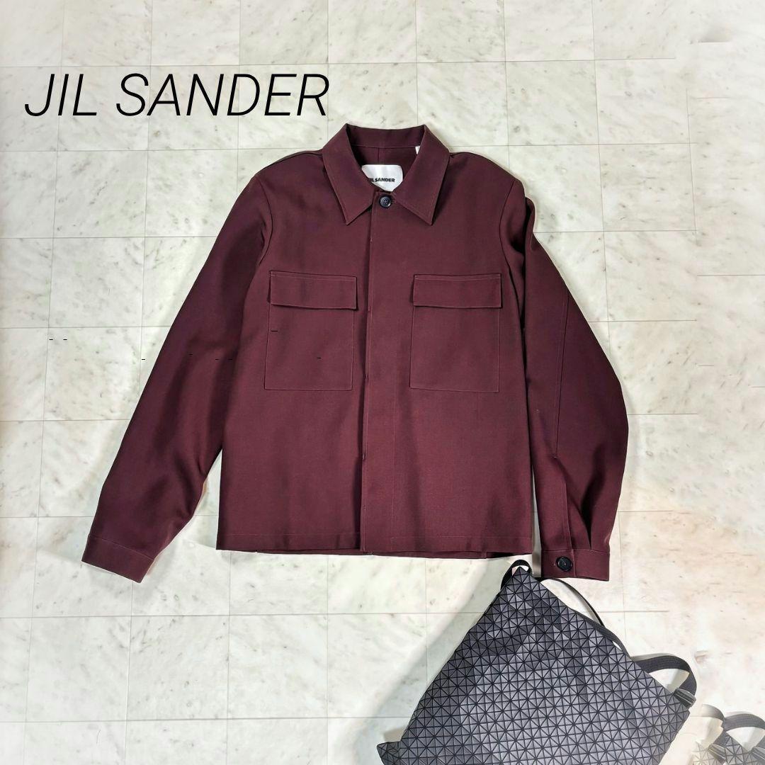 jil sander ジルサンダー】39 ウール　シャツ　ブルゾン　ワインレッド
