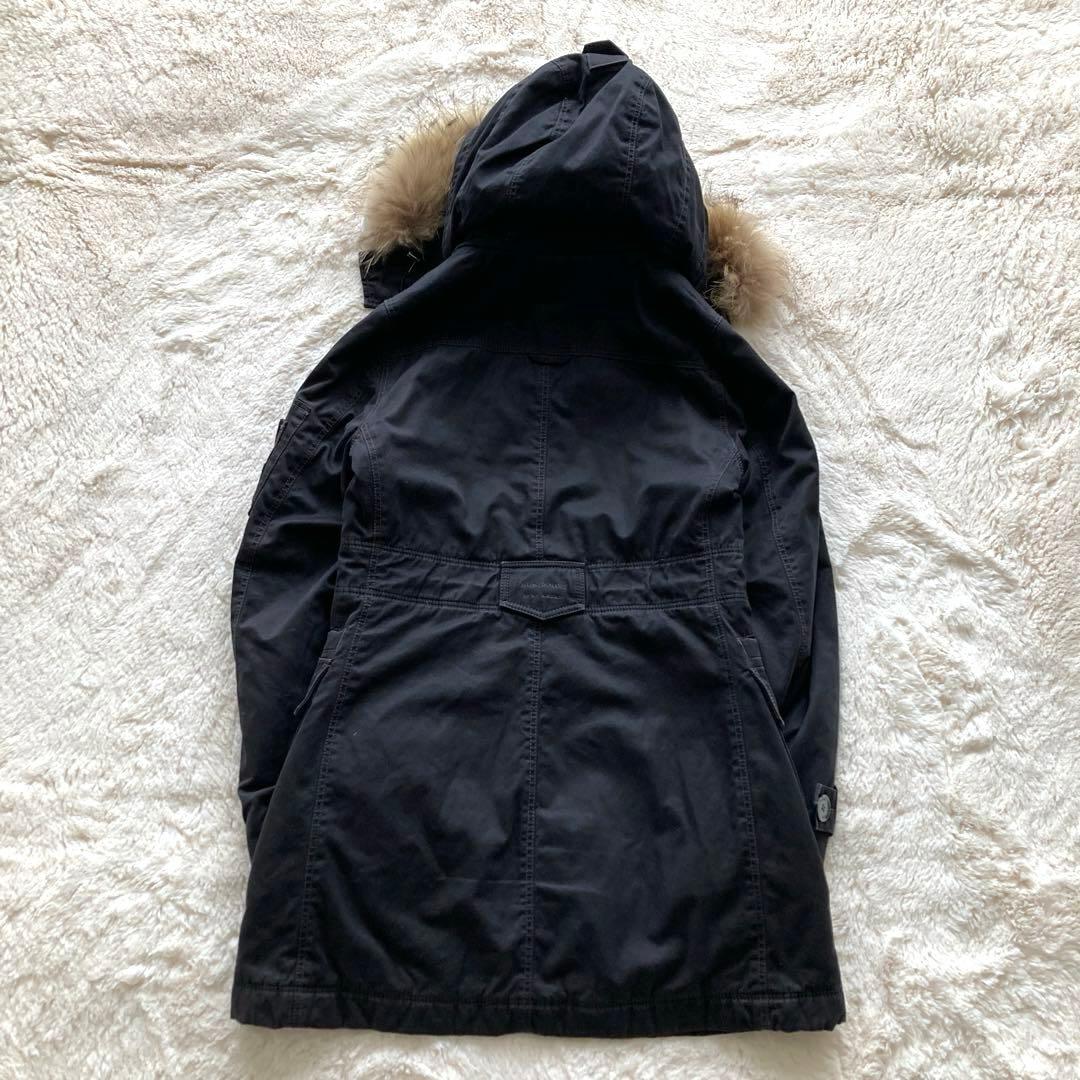 【美品】バーバリーブルーレーベル ミリタリージャケット リアルファ 中綿 黒