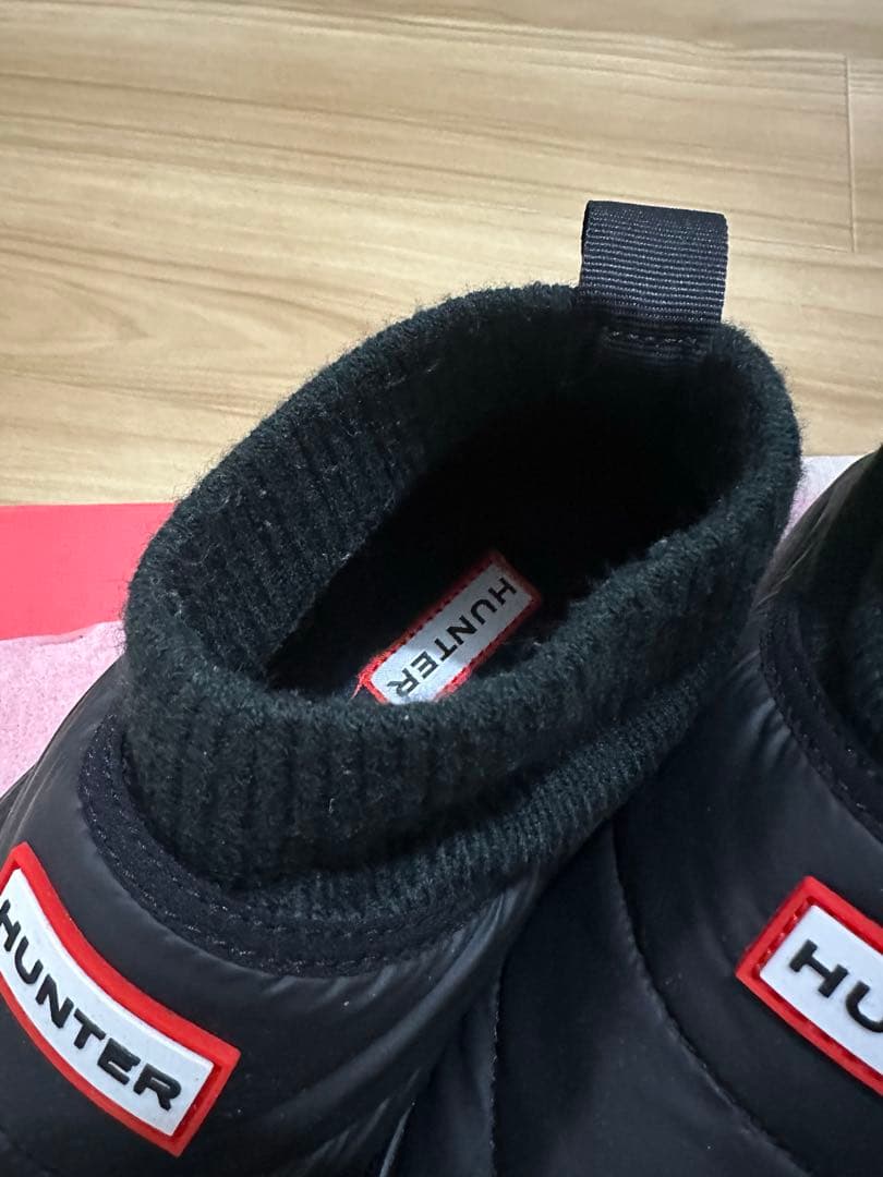 HUNTER インアウトパファーニッテッドカフブーツ UK6