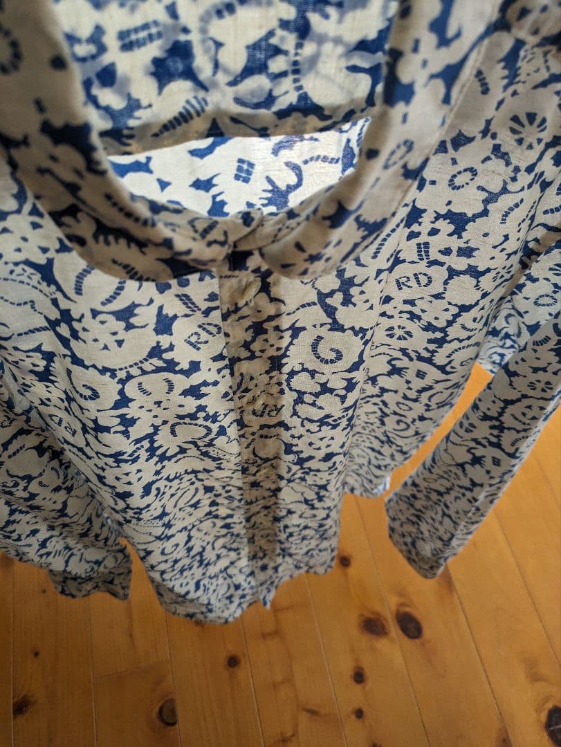 オールドマンズテーラー　モノトリックプリントラウンドカラーシャツ L