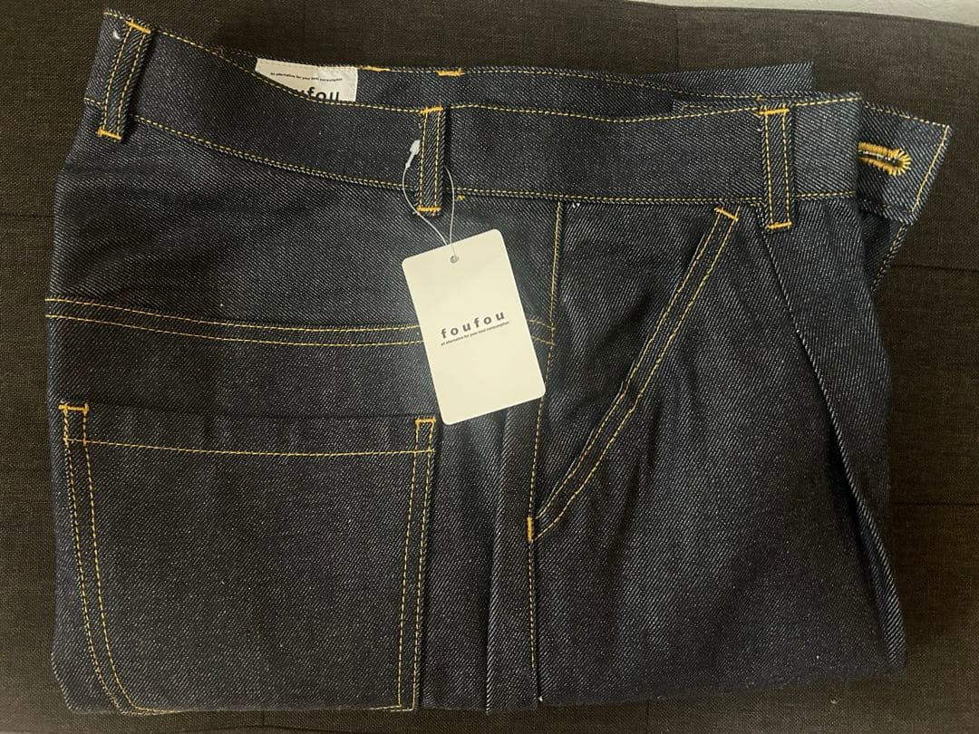 パンツ foufou 11oz denim tuck pants
