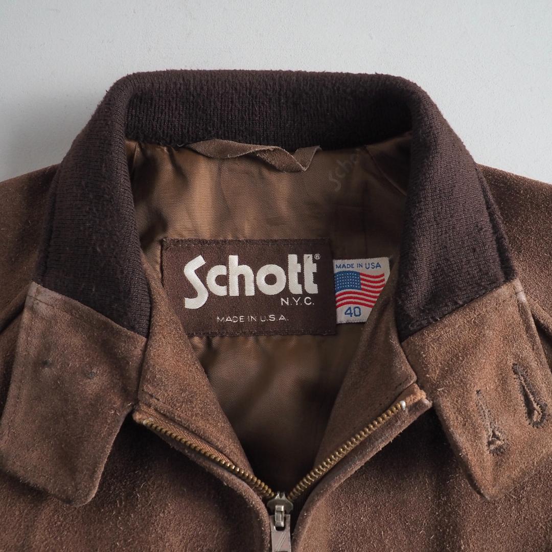 Schott　ショット　size40　スエードジャケット　ブラウン　美品