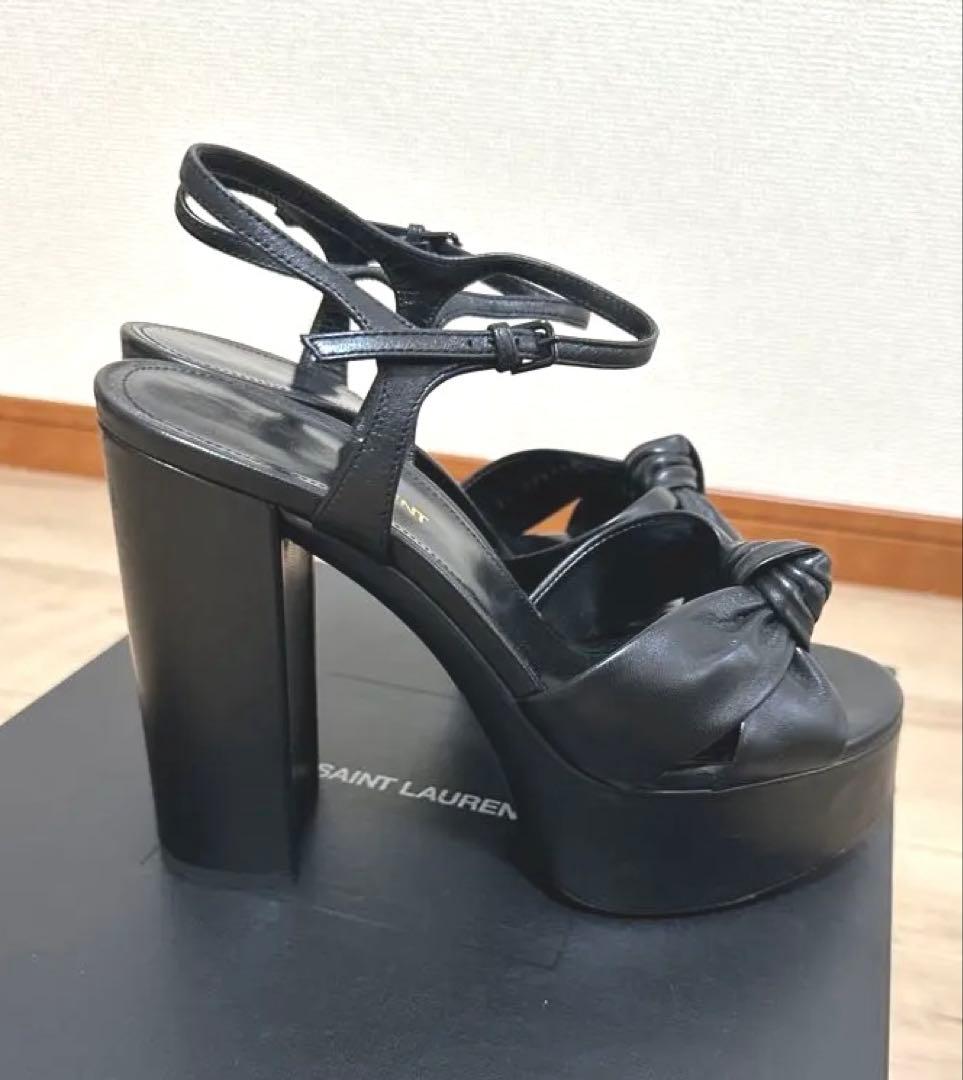 【美品】SAINT LAURENT ブラック 厚底サンダル38