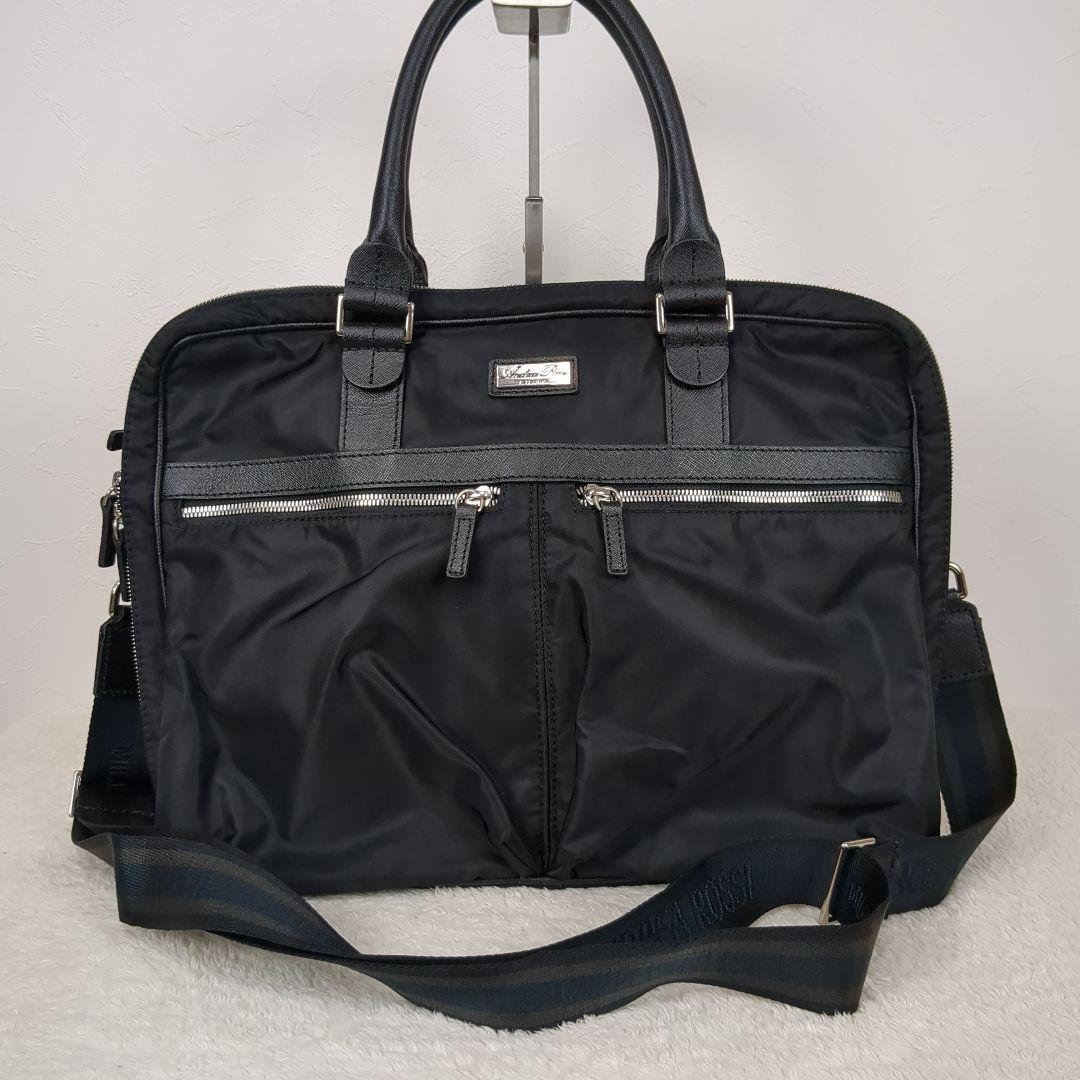 【極美品】アンドレアロッシ　2層 ブリーフケース　2way　ナイロン　A4収納可