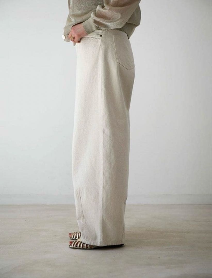 新品　ハグオーワー　デニム　バルーンパンツ　生成り　S