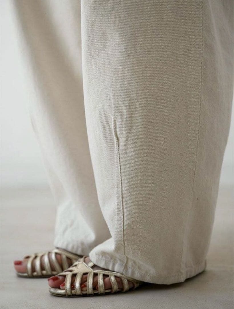 新品　ハグオーワー　デニム　バルーンパンツ　生成り　S