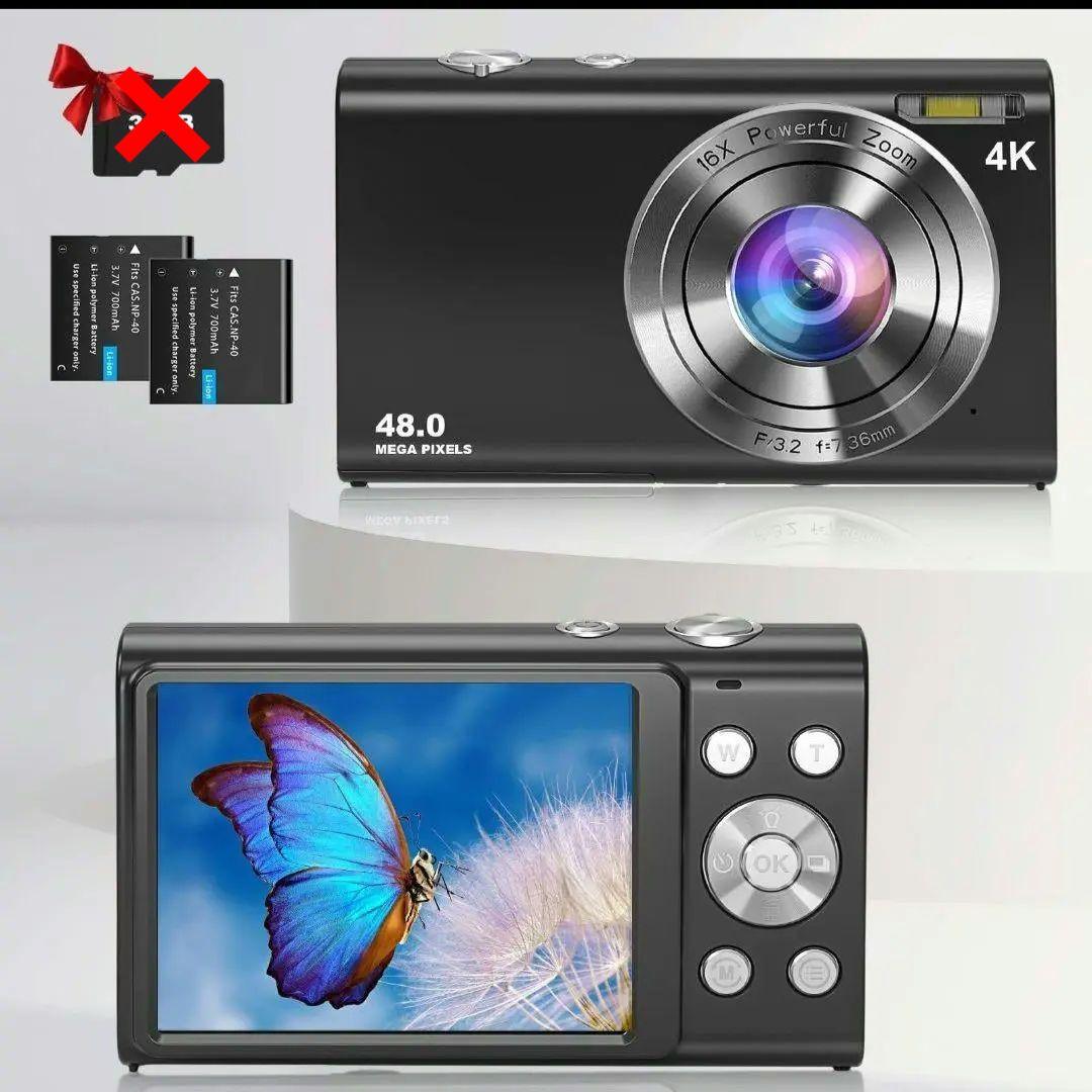 デジタルカメラ4Ｋ4800万画素 説明書バッテリー付きフィルムは、はいでいません