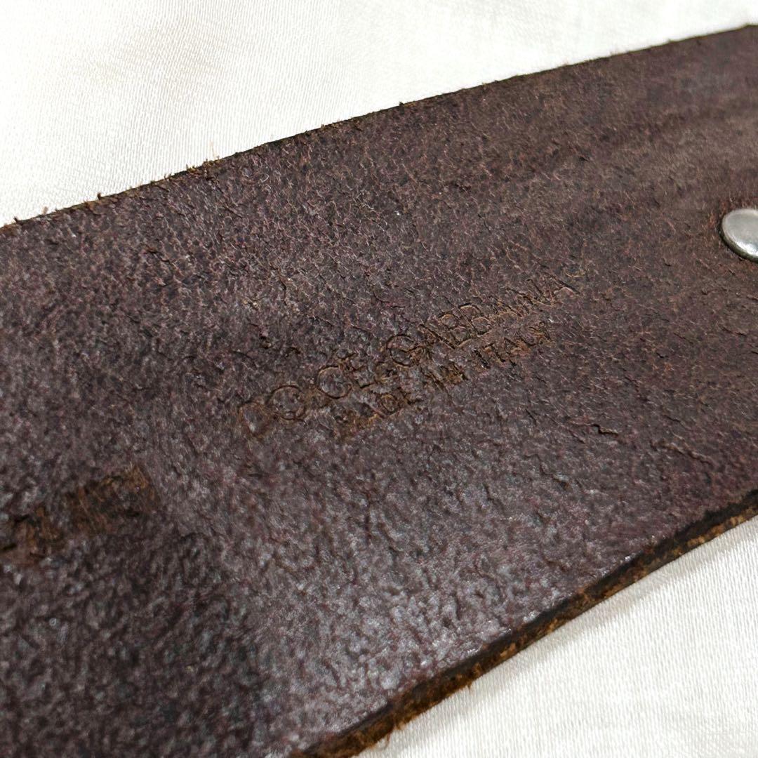 美品 希少✨ドルチェアンドガッバーナ デカロゴ ベルト シルバー レザー