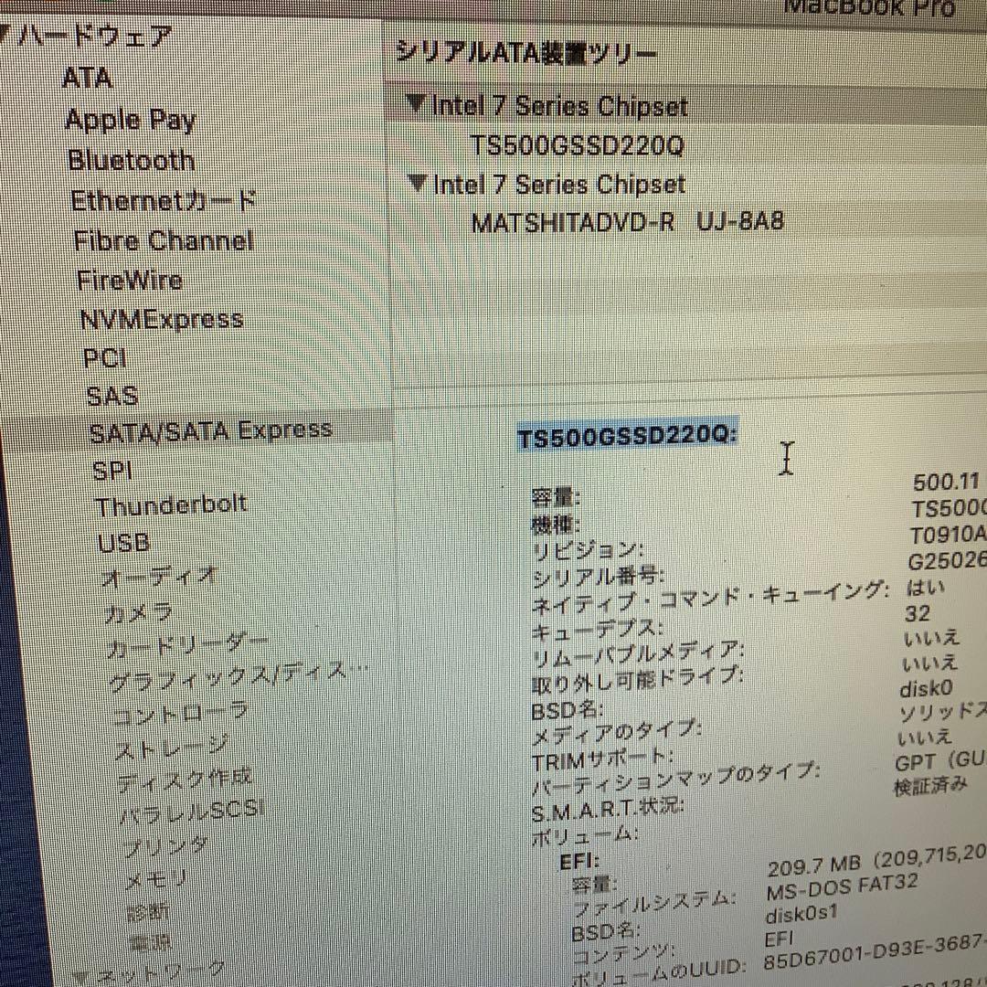 MacBook Pro 13-inch 2012 A1278 本体シルバー