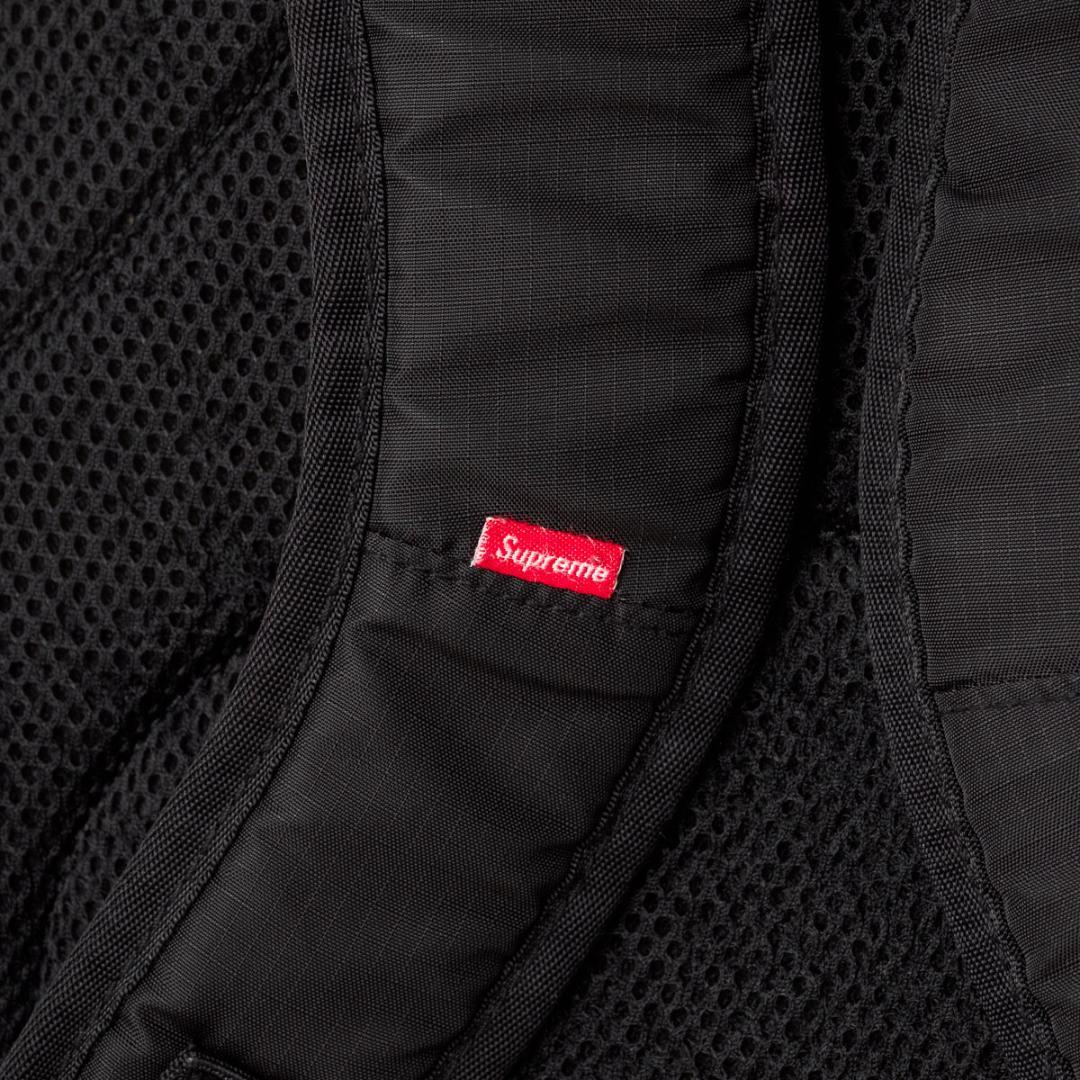 Supreme ロゴプリント バックパック 黒　16aw