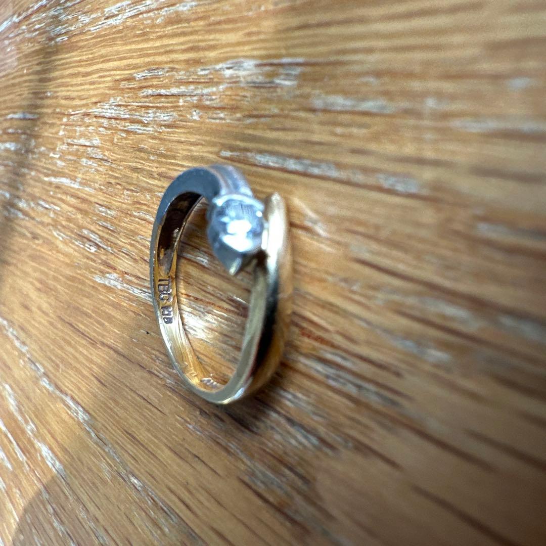 18K PL コンビリング ダイヤモンドリング 18金 プラチナ