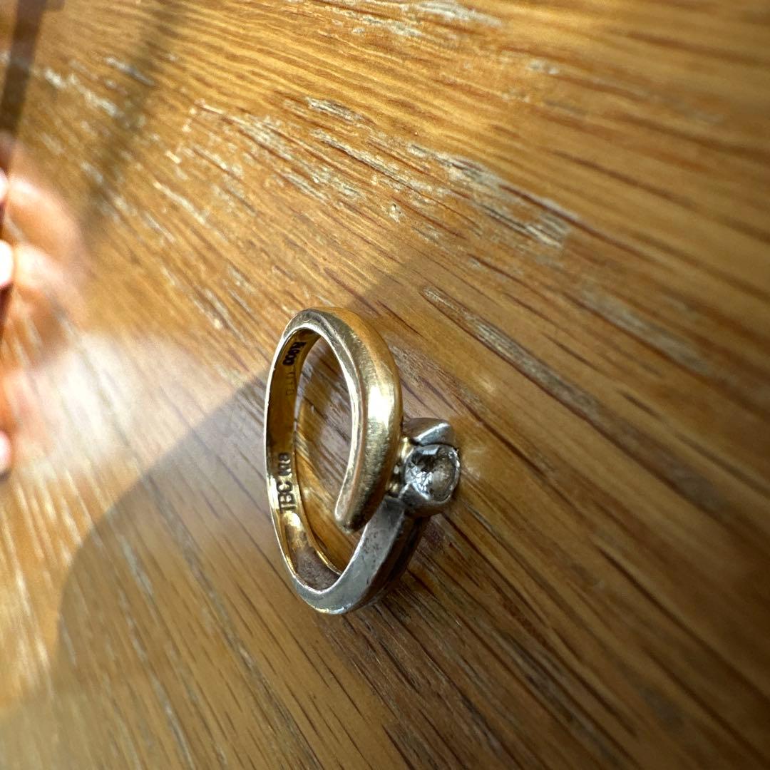 18K PL コンビリング ダイヤモンドリング 18金 プラチナ