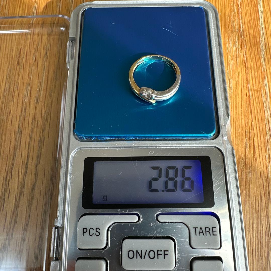 18K PL コンビリング ダイヤモンドリング 18金 プラチナ