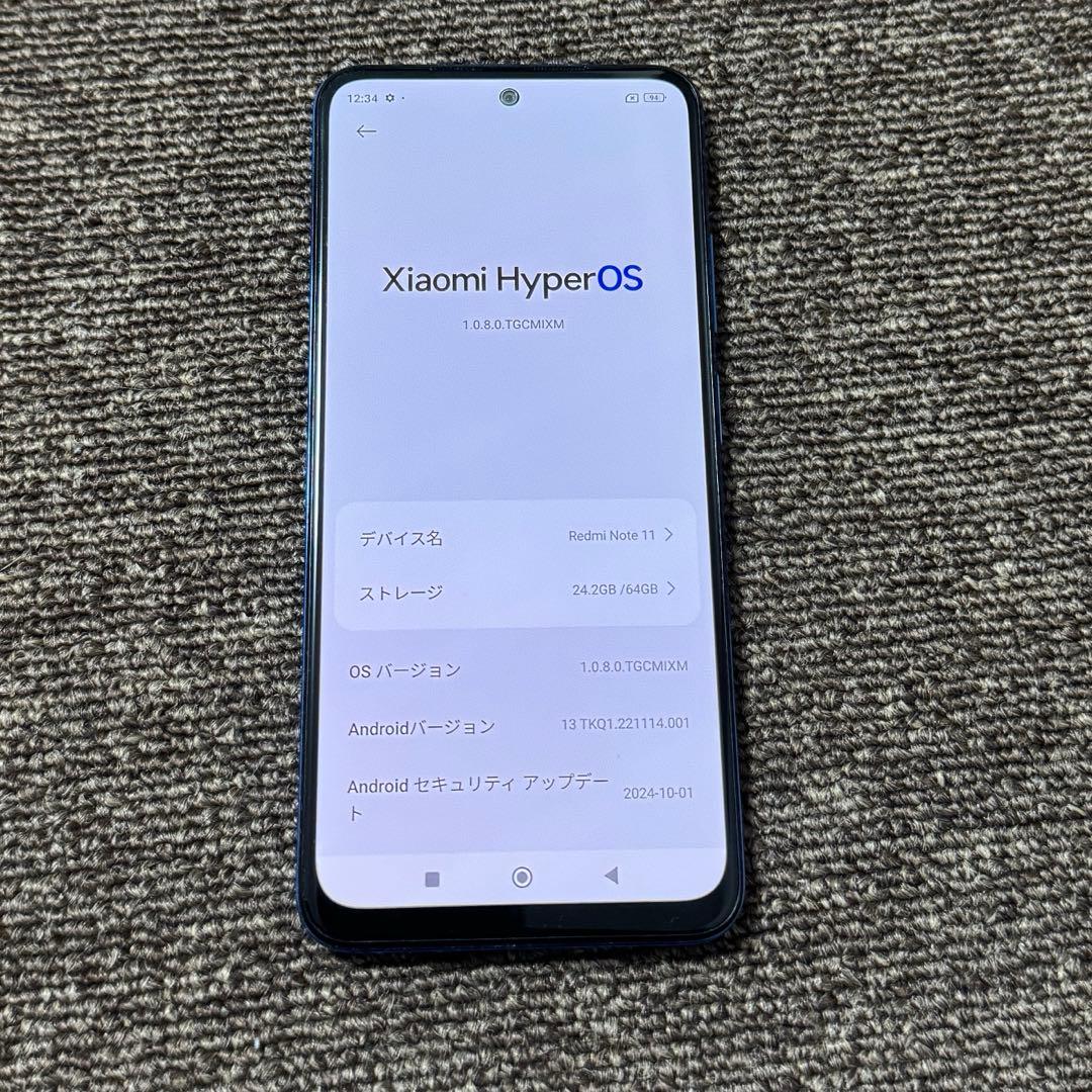 値下げ Xiaomi Redmi note 11 SIMフリー 64GB