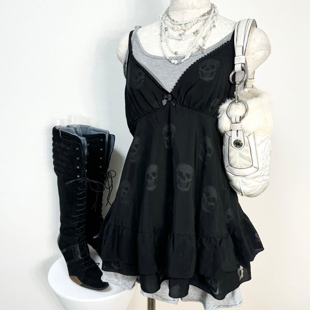 y2k✨️ 00s HYSTERIC GLAMOUR スカル シアー キャミソール