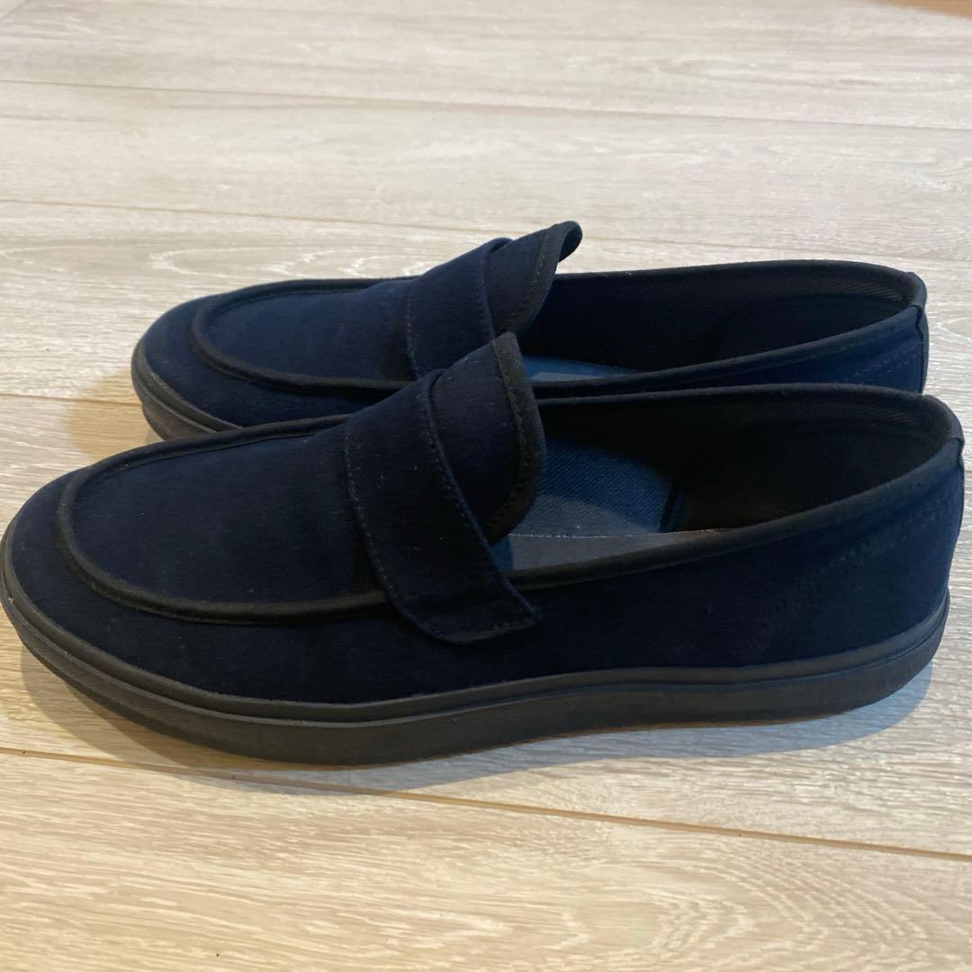LaLa Begin別注 オールネイビーのコットンスエードLOAFY