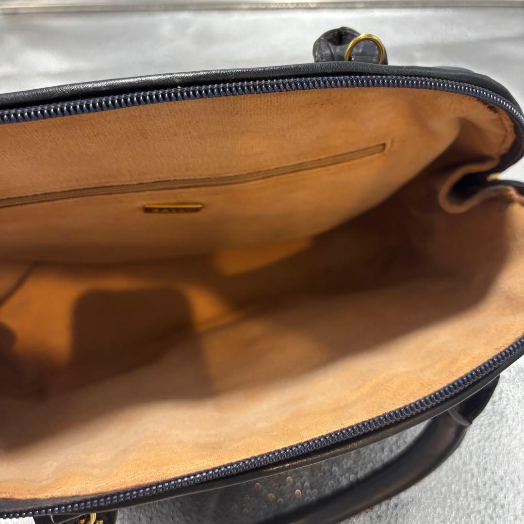 【希少】バリー　ハンドバッグ　レザー　ブラック　金具　ヴィンテージ