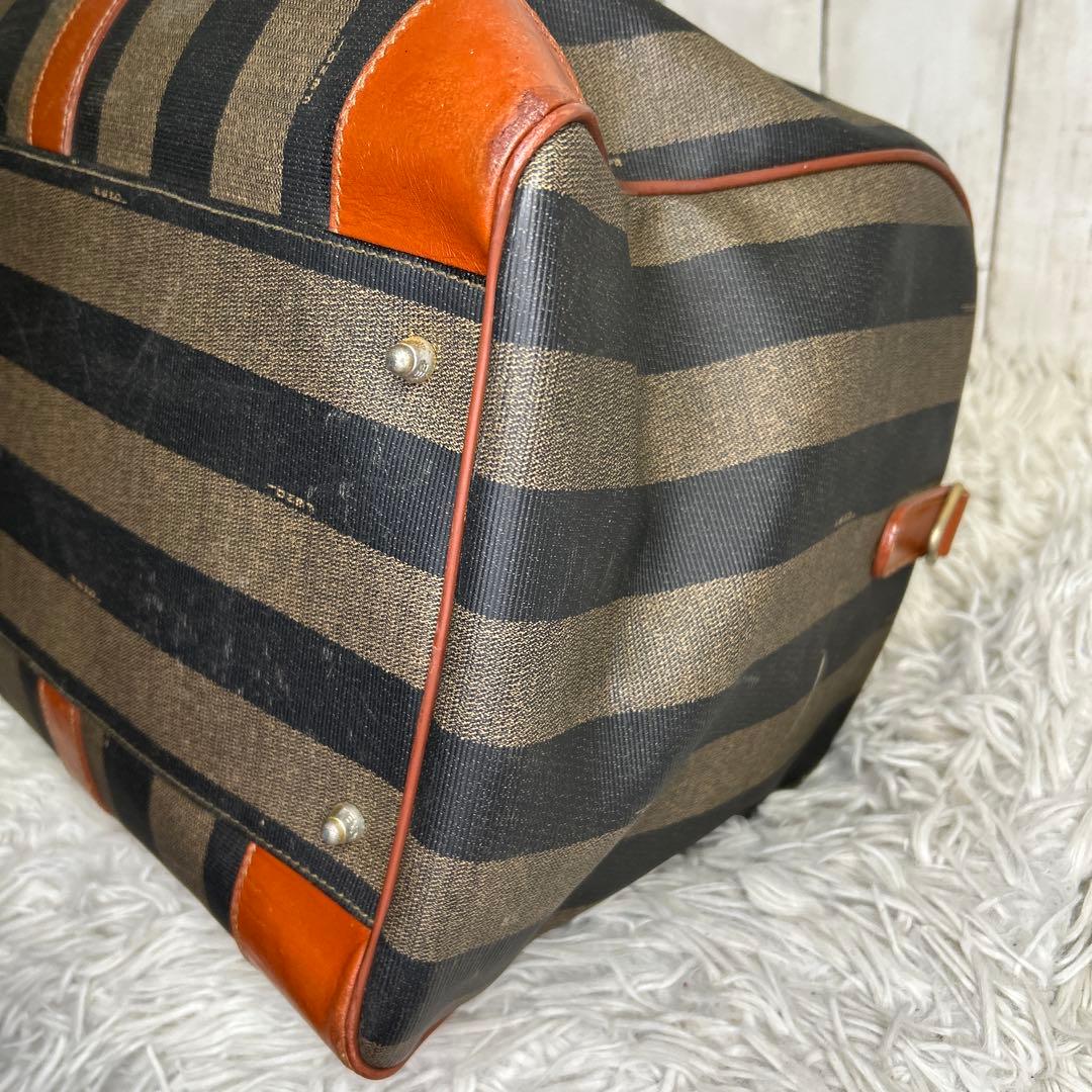 FENDI　ボストンバッグ　ペカン　PVC　レザー　大容量　旅行カバン