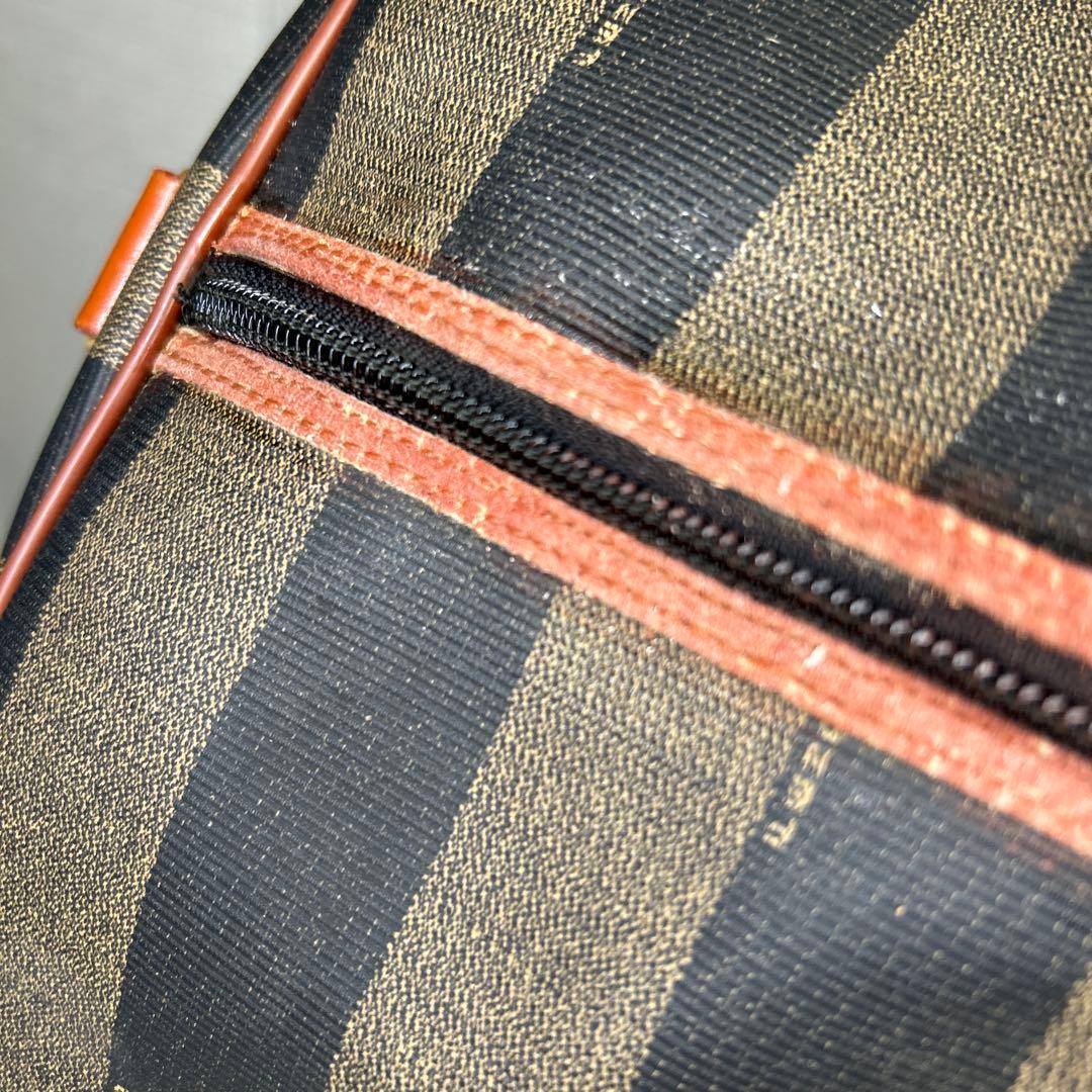 FENDI　ボストンバッグ　ペカン　PVC　レザー　大容量　旅行カバン