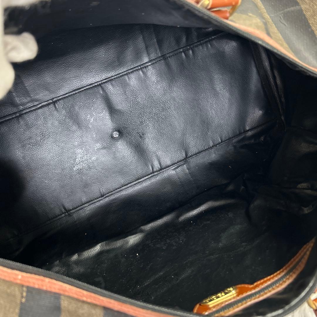 FENDI　ボストンバッグ　ペカン　PVC　レザー　大容量　旅行カバン