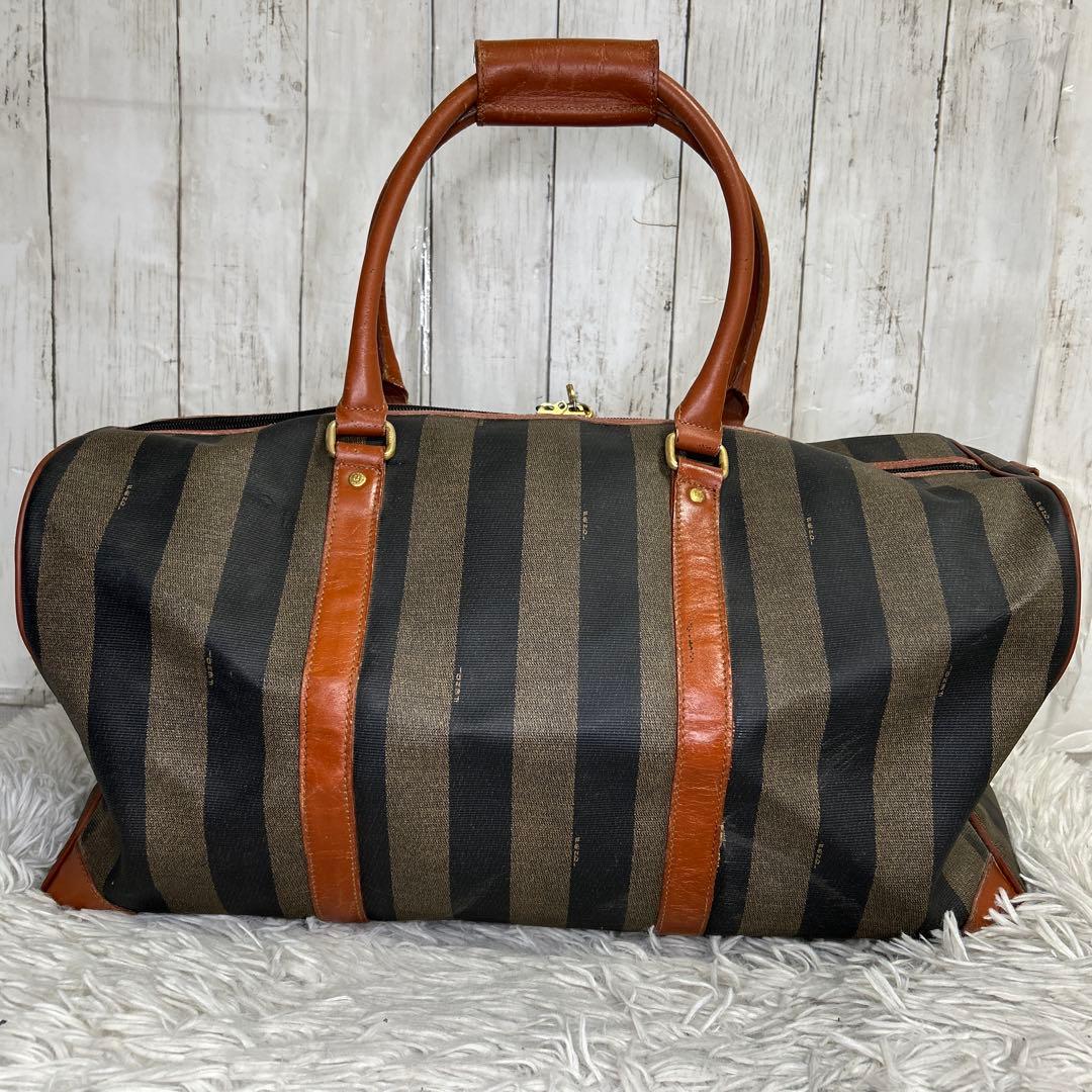 FENDI　ボストンバッグ　ペカン　PVC　レザー　大容量　旅行カバン