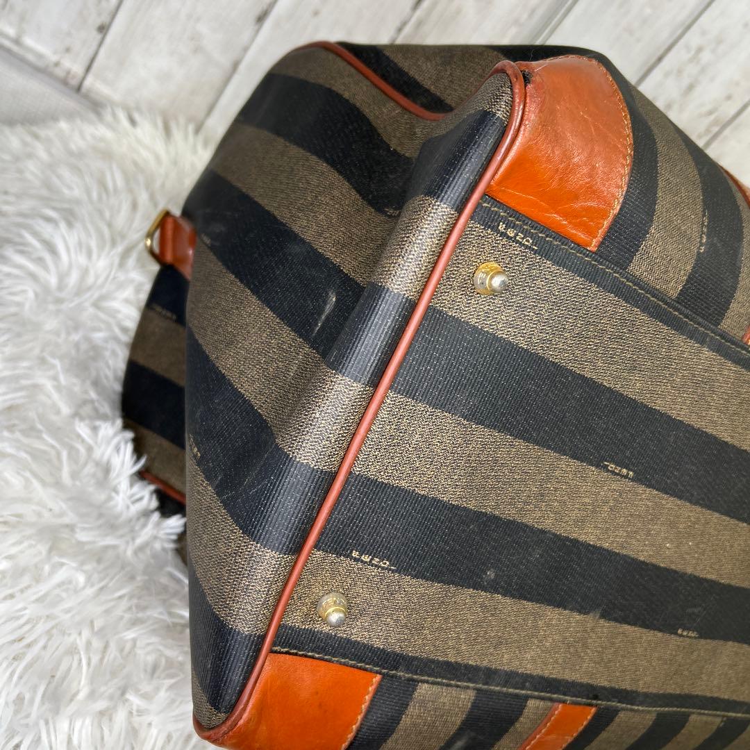 FENDI　ボストンバッグ　ペカン　PVC　レザー　大容量　旅行カバン