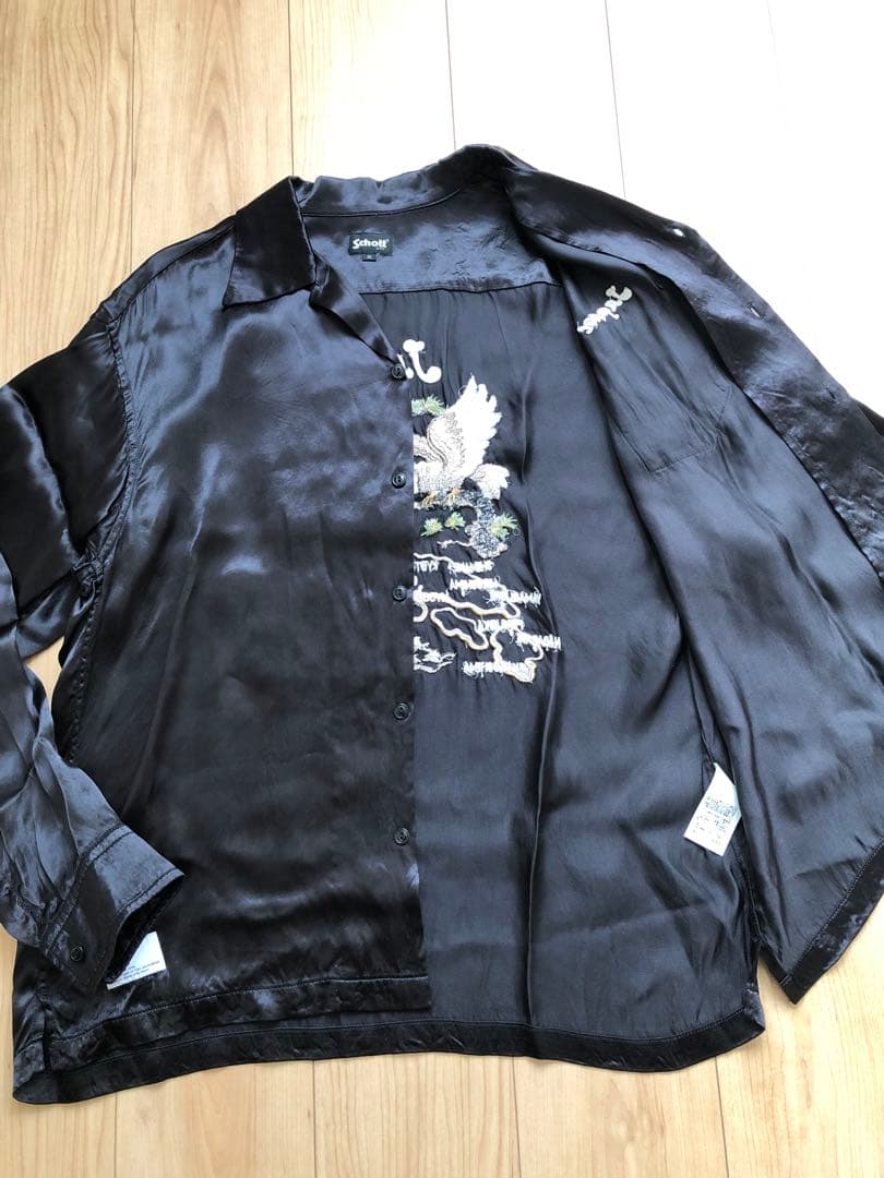 Schott レーヨン スカ エイジング ロングスリーブシャツ／スーベニアシャツ