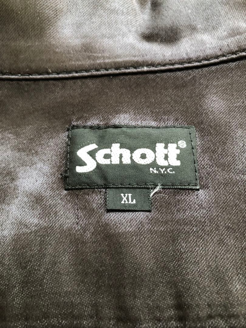 Schott レーヨン スカ エイジング ロングスリーブシャツ／スーベニアシャツ