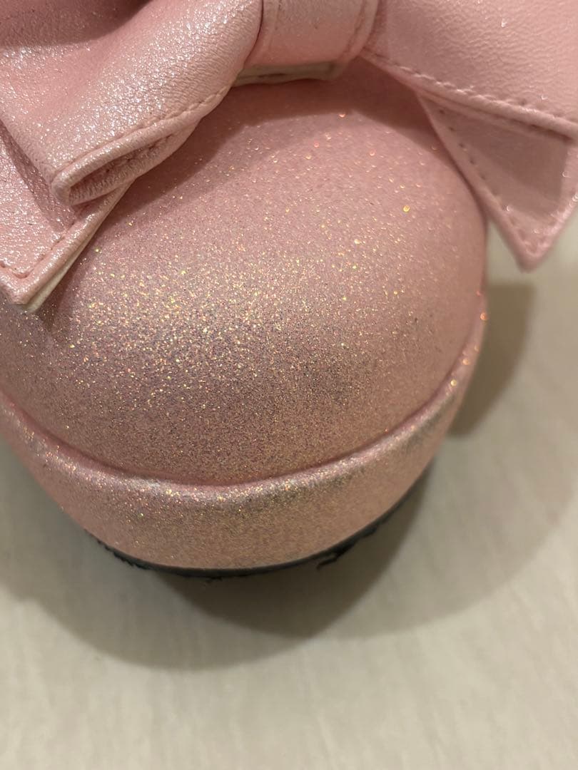 ANGELIC PRETTY リボン付きパールストラップピンクパンプス