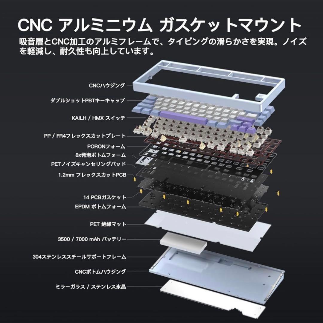 「即日発送」WOB RAINY75 RGBメカニカルキーボード Pro 「黒」