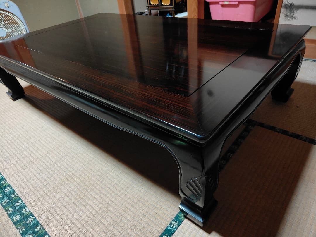 へいへ 黒檀　座敷机　座卓150cm×90cm×35cm
