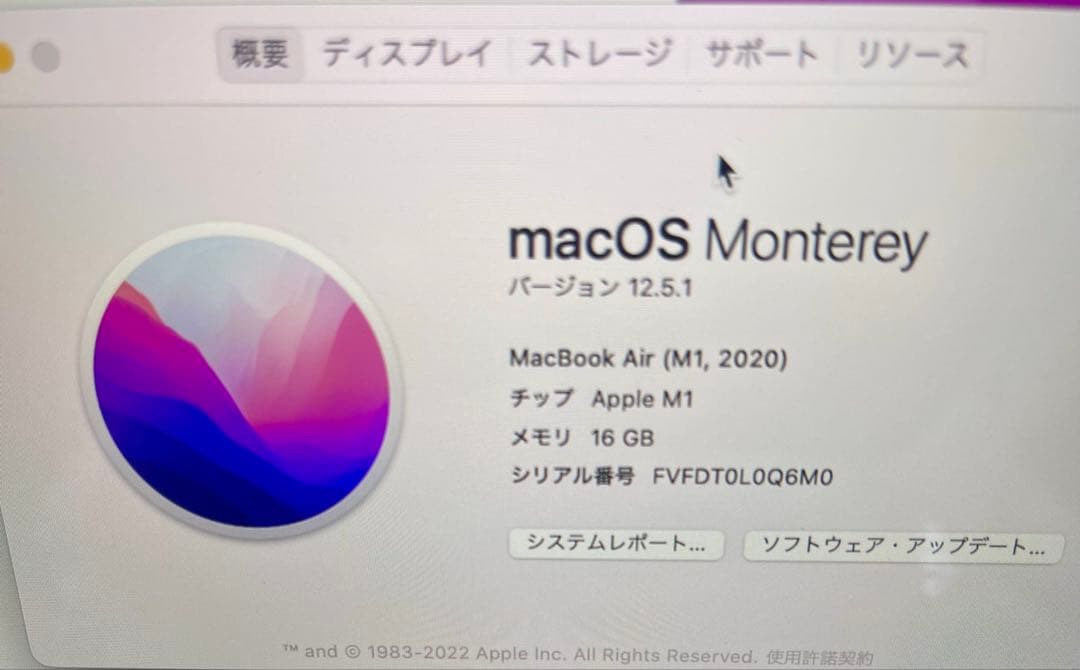 大大容量16gメモリ Apple MacBook Air (M1, 2020)