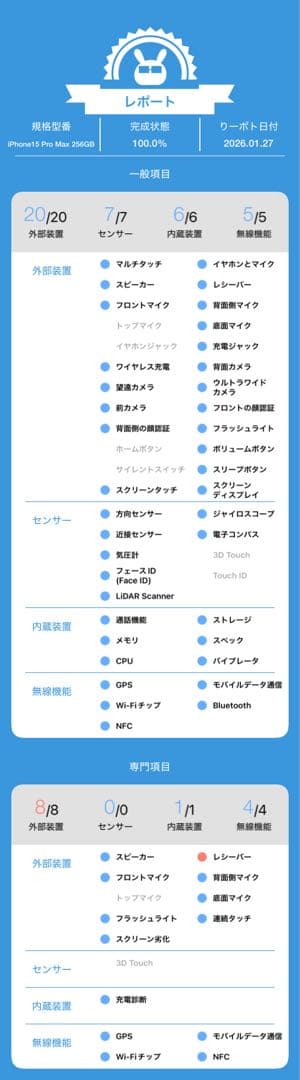 動確済 中国版 iPhone 15 Pro Max 256GB バッテリー97%