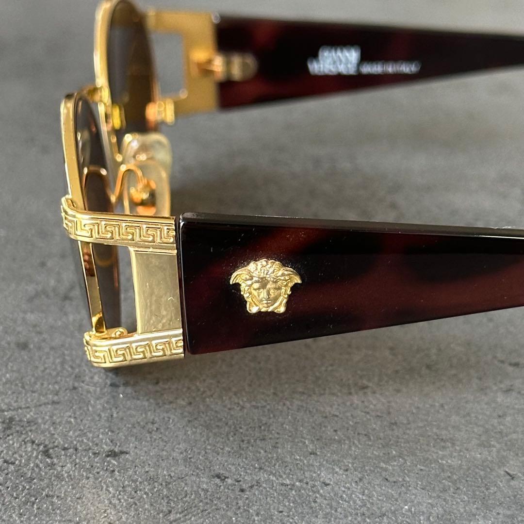 VERSACE メデューサ 鼈甲 金縁 フルリム オーバル サングラス②