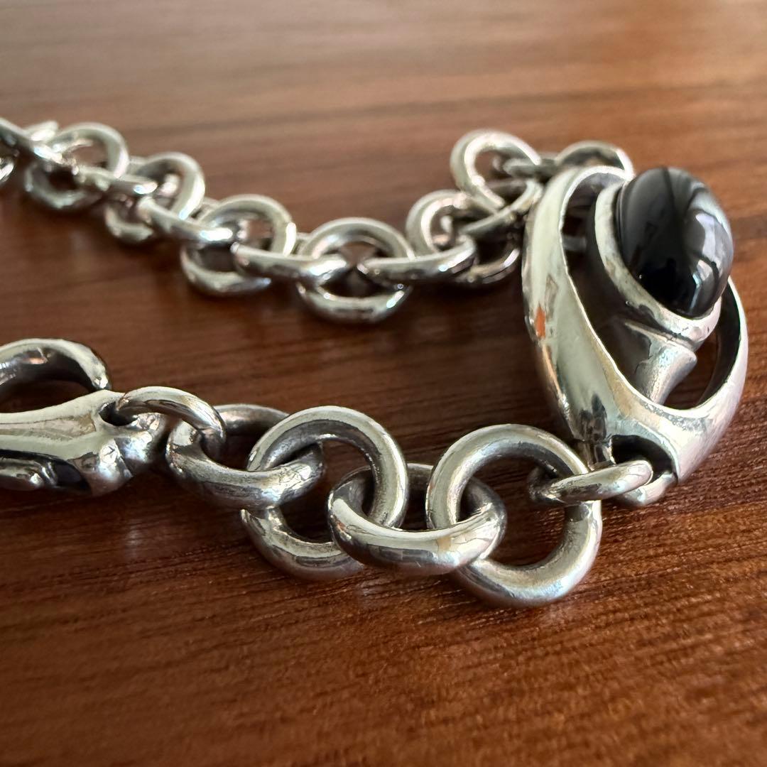 シルバー925無垢ビンテージデットストック　オニキスenigmaブレスレット本物