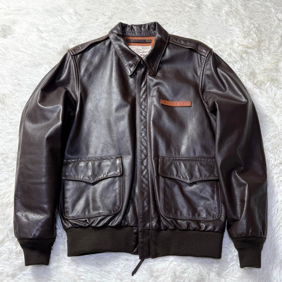 【極美品】AVIREX A-2 レザーフライトジャケット M 現行完売品