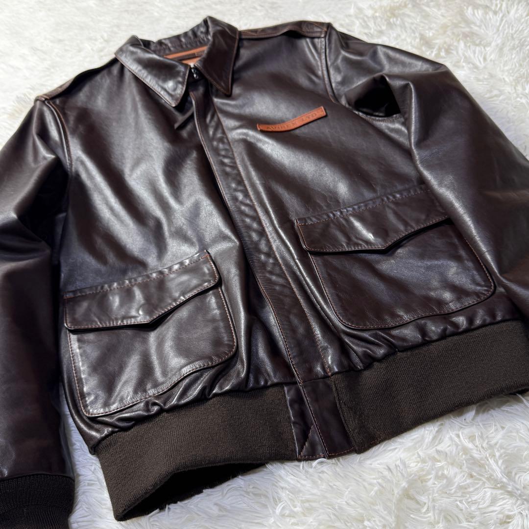 【極美品】AVIREX A-2 レザーフライトジャケット M 現行完売品
