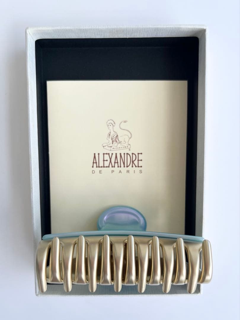 アレクサンドル ドゥ パリ バレッタ ブルー クリスタルビーズ付き