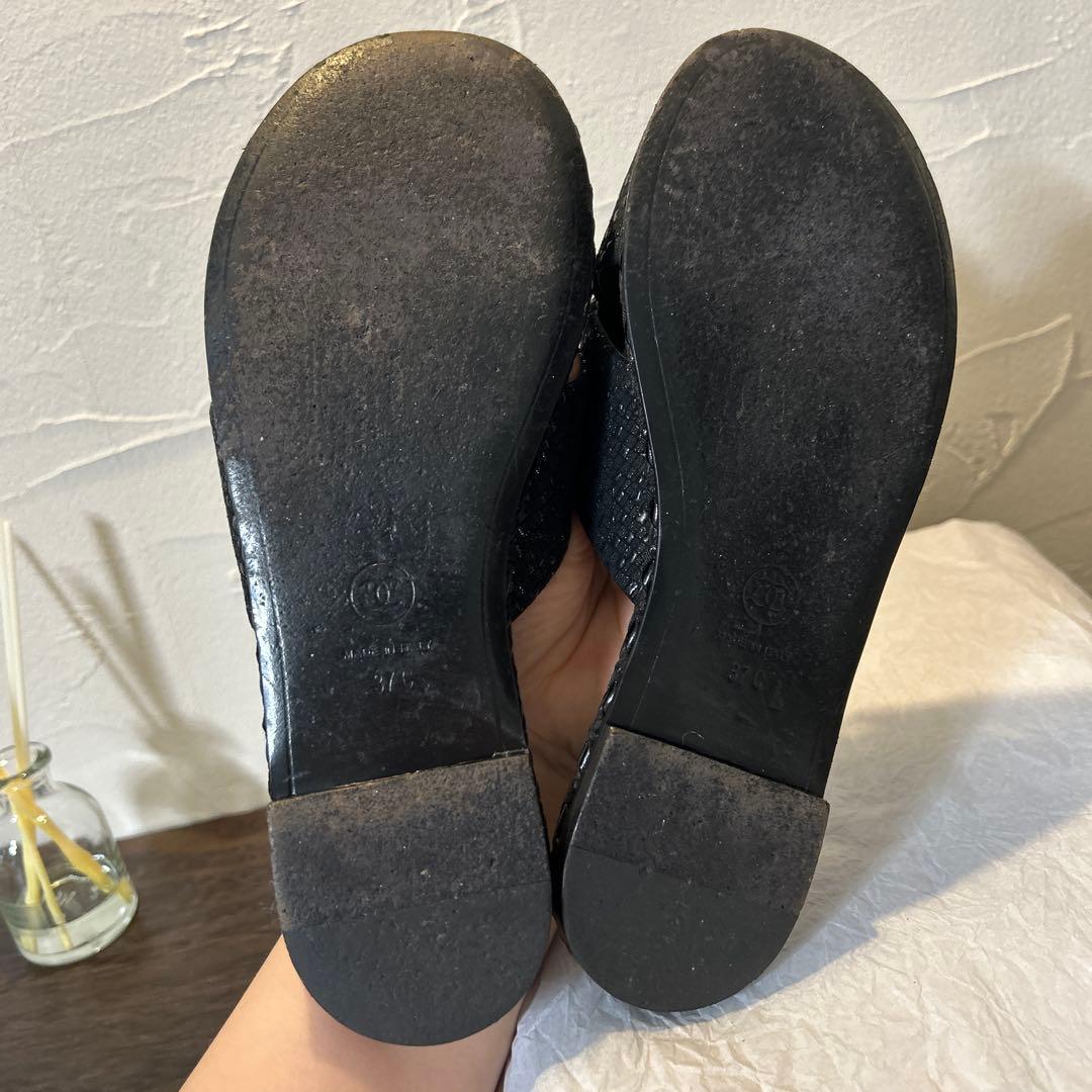 m*︎様 CHANEL ミュール　37 クロス　ラメ入り